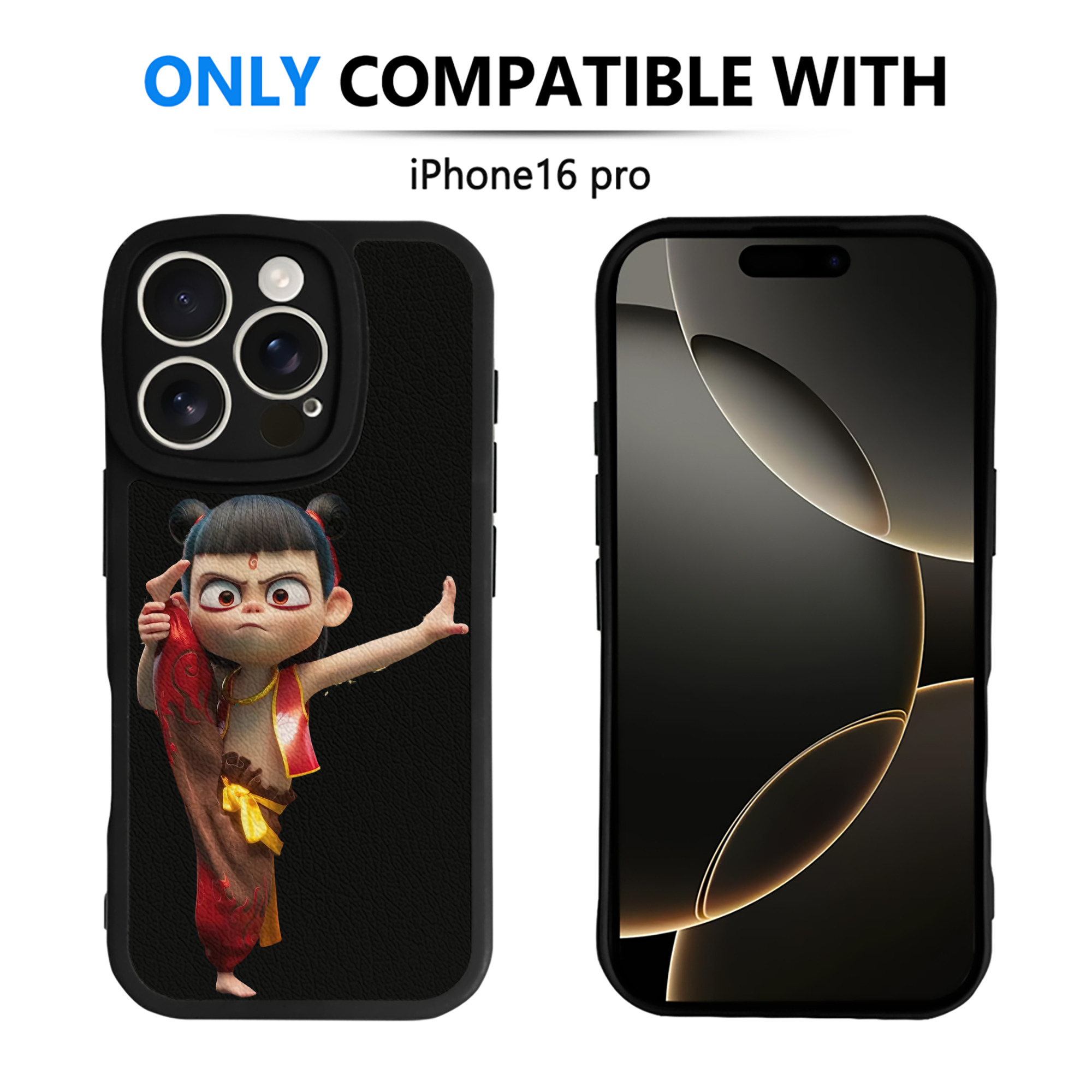 （画像用） Ne Zha 2 ナタ 魔童の大暴れ 【iPhone 16シリーズ対応】シリコンスマホケース（レザー調） 材質：シリコン
